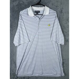 Augusta National Masters Golf Performance Polo Shirt Mens Large White Blue